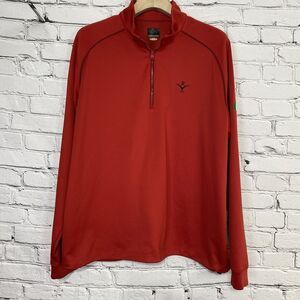 Greg Norman Mens Play Dry 1/4 Zip Pullover Jacket Size XL Red Raritan Valley CC